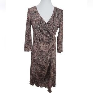 Motherhood Maternity Dress Small Womens  Mock Wrap Tie Back Career Ruffle Hem